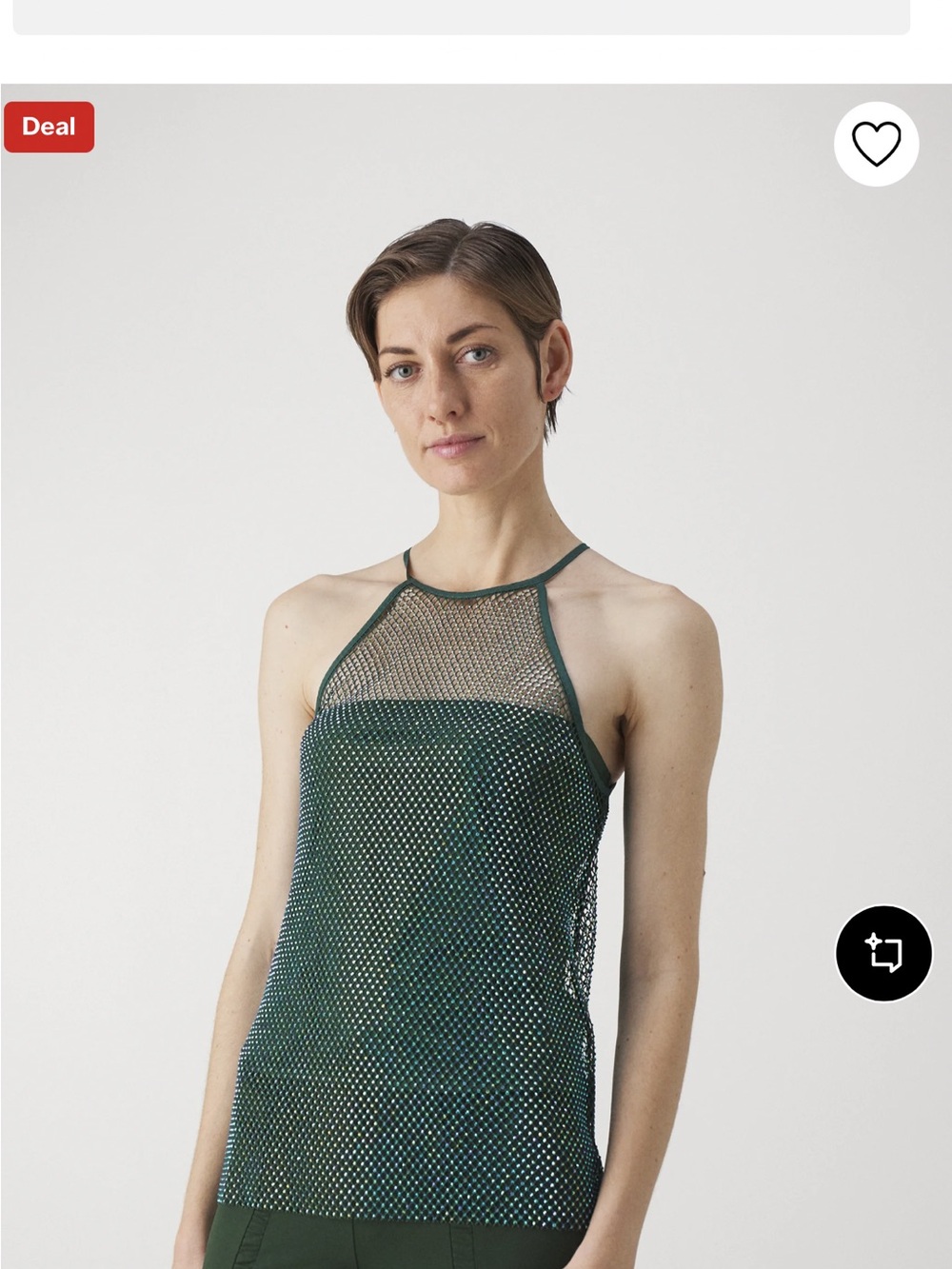 Women’s Green Sparkly Mesh Halter